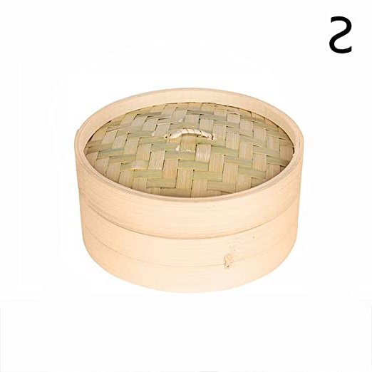 goforwealth Vaporera De Bambú, Cesta De Vapor De Bambú Natural Hecha A Mano, Cesta De Cocina Ideal para Cocinar Verduras De Dim Sum Pescado Y Carne Bocadillos Y Platos, Utensilios De Cocina