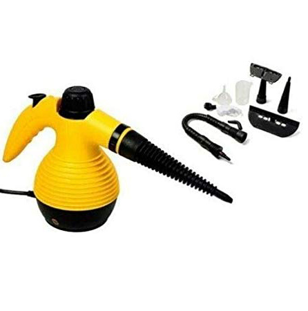 Vaporeta limpiador al vapor compacto de mano, 8 accesorios, 3 bares, 1000 w, listo en 5 minutos