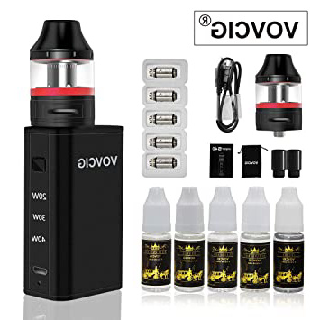 VOVCIG Cigarrillo Electronico N40 MOD Box 1600mah Cigarrillo electrónico + 5 X 10ml E Liquid + 5 X Núcleo atomizado Sin Nicotina