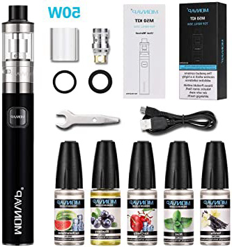 Vaper Cigarros Electronicos 50W, MONVAP M50 Vape Pen y Liquido, Top Refill Vaporizador 0.5ohm 2ml, 1500mah Battería Recargable Cigarro Electronico, E Cigarette Sin Nicotina 0.0mg