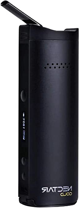 Vaporizador Hierba de Concentrado (2 en 1) | Nectar Gold | Batería Actualizable de 3500mah, Flujo de Aire Aislado, Monitor OLED Control de Temperatura, 100C-240C - 15s Tiempo de Calentamiento (Negro)