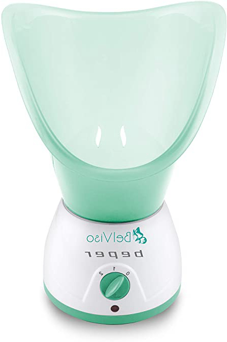 Beper - Sauna Facial y Aromaterapia 2 Potencias, Tratamientos de Cuidado y Relajantes, Hidratación y Limpieza de la Cara, Tanque para Esencias Perfumadas, Blanco y Verde