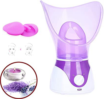 VOUMEY Evaporador profesional Sauna térmica Niebla facial Vapor e inhaladores de vapor para el tratamiento de espinillas, piel grasa, acné •Incluye Inhalador Para Boca Y Nariz