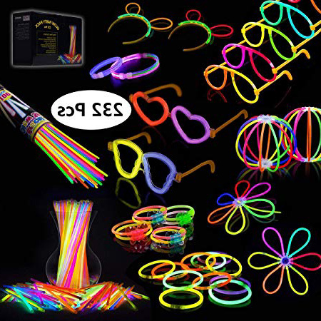 IREGRO Pulseras Luminosas 100pcs de Fiesta 20cm Colores con Conectores para Hacer Glow Sticks Pulseras, Collares, Kits para Crear Gafas Fiestas (100 pcs)