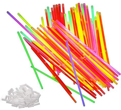 CAOLATOR.Pack de 50 Varitas Luminosas Fluorescentes Palo de Luz Fluorescentes Brillantes Diversos Colores para Fiestas Cumpleaños Bodas