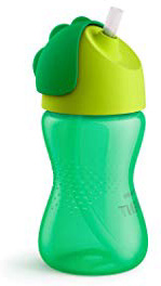 Philips Avent SCF798/01 - Vaso con pajita flexible, 300 ml, 12 m+, válvula antigoteo, piezas compatibles Philips Avent, color verde