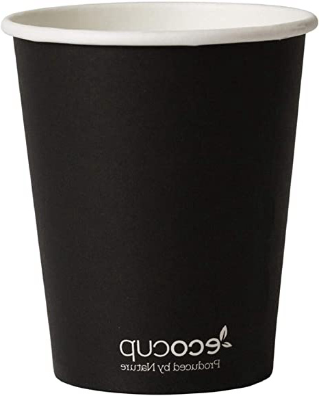 Vasos de Café Desechables, Biodegradables y Compostables- 50Uds 285ml/ 8oz -Materiales 100% Ecológicos: Cartón con Certificado FSC®, Revestimiento de Bioplástico PLA Ingeo™. Negro