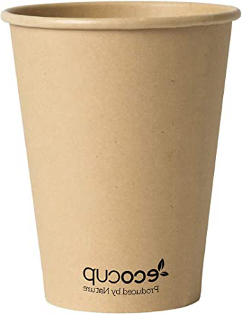Vasos de Café Desechables, Biodegradables y Compostables- 50Uds 400ml/ 12oz -Materiales 100% Ecológicos: Cartón Con Revestimiento de Bioplástico PLA Ingeo™. Kraft