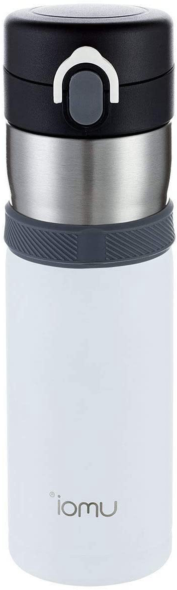 UMOI - Taza Termo de Acero Inoxidable, Aislado al vacío de Viaje antigoteo Doble Pared de Acero Inoxidable sin BPA 400ml con Tapa hermética (Blanco)