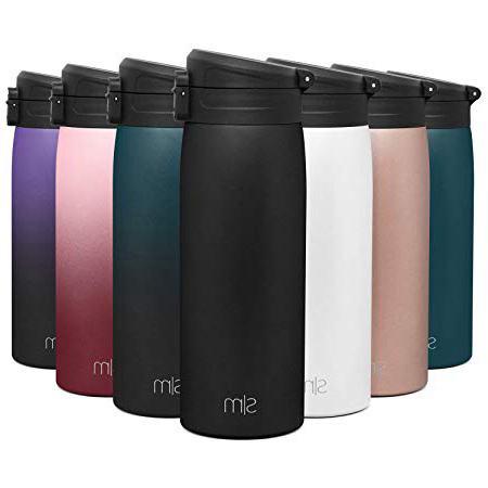 Simple Modern Kona 470mL (16oz) Termo Taza con Cerradura, Vaso Termico Café para Llevar Acero Inoxidable Prueba de Fugas Hydro Botella Agua Regalos para Mujer u Hombre -Medianoche Negro