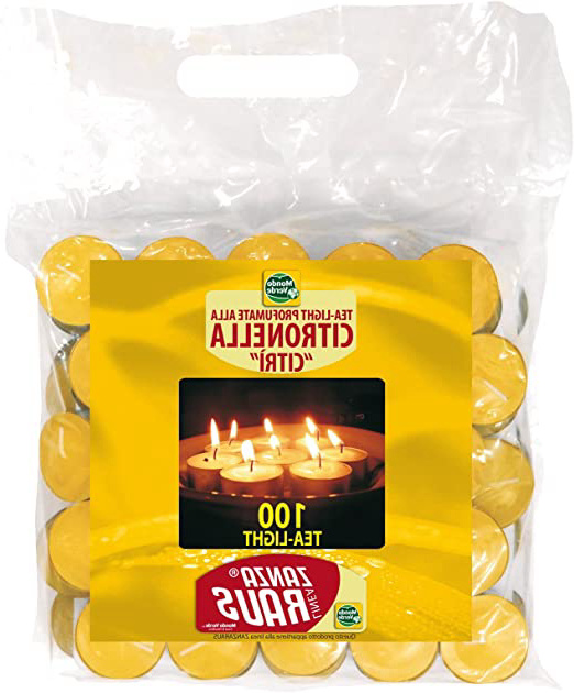 Mondo Verde LUZ01 Pack de 100 Velas citronela antimosquitos de 3.8 x 1.5 cm, Amarillo, 3.8x3.8x1.5 cm