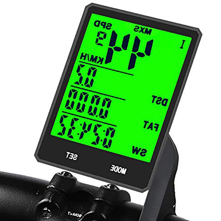 KASTEWILL Velocímetro inalámbrico multifunción con Pantalla LED de retroiluminación, Impermeable, velocímetro para Bicicleta