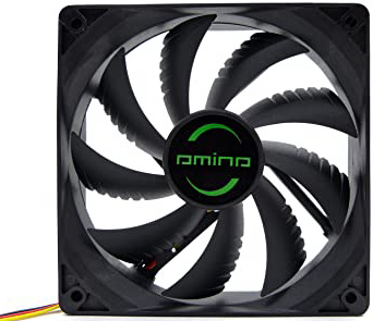 Anima AF12 - Ventilador para ordenador (ecológico y silencioso, 50.000 horas de funcionamiento, 12 cm, 9 aspas), color negro