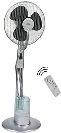 AEG VL 5569 LB Ventilador de pie oscilante con nebulizador de agua, diámetro 40 cm, 85 W, 3 litros, 3 Velocidades, Plata