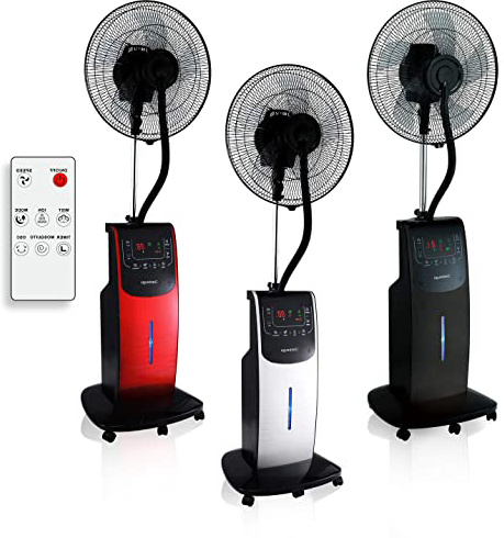 DARDARUGA - Ventilador de pie Digital con nebulizador y Mando a Distancia, función de refrigeración por Agua