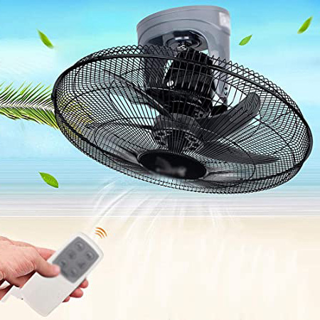 Wall-mounted fan ALY® Ventilador De Pared con Mando A Distancia, Oscilante/Silencioso / 90w / Temporizador / 3 Velocidades / 20 Pulgadas/Ventilador para El Hogar