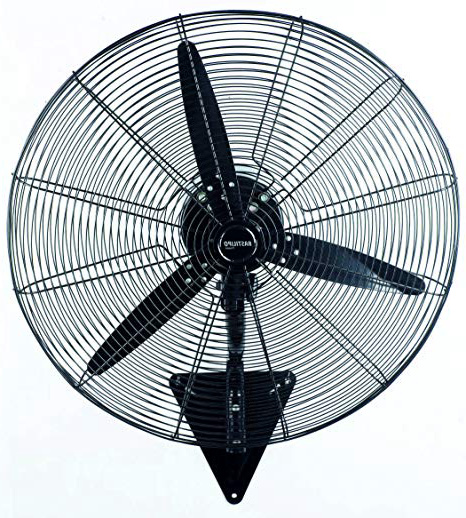 Bastilipo Ventisca Ventilador Industrial de Pared, 160 W, Acero Inoxidable, 3 Velocidades, Negro