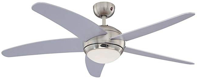 Westinghouse Lighting Bendan Ventilador de Techo R7s, 80 W, Aspas plateadas