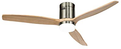 IKOHS LIGHTCALM Nickel - Ventilador de Techo 40W DC Reverse con Luz