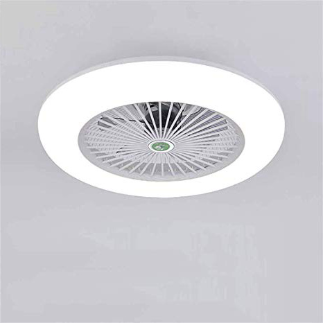 Ventilador de techo con iluminación, ventilador de techo con luz LED, velocidad de viento ajustable, regulable con mando a distancia 36 W lámpara de techo LED moderna para recámara salón