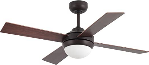 Faro Barcelona 33697 - MINI ICARIA Ventilador de techo con luz LED, color marron óxido