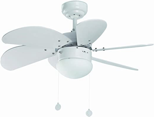 Faro Barcelona 33180 - PALAO Ventilador de techo con luz 6 palas de madera MDF, Diámetro 760mm, Accionado por cadena