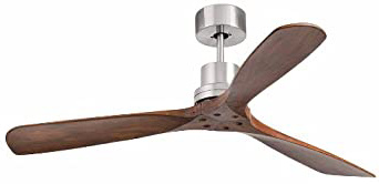 Faro Barcelona 33370 - LANTAU Ventilador de techo sin luz, motor de acero y palas de madera nogal oscuro