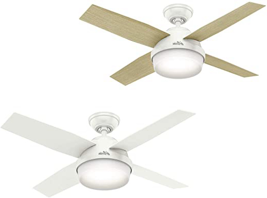 HUNTER Ventilador de Techo Dante Blanco/Roble 112 cm con luz