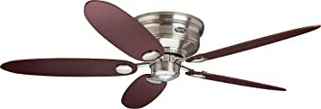 Ventilador de techo Hunter Low Profile II, aspas reversibles, 1 pieza, 112-132 cm, arce/marrón/cromo cepillado, 24372