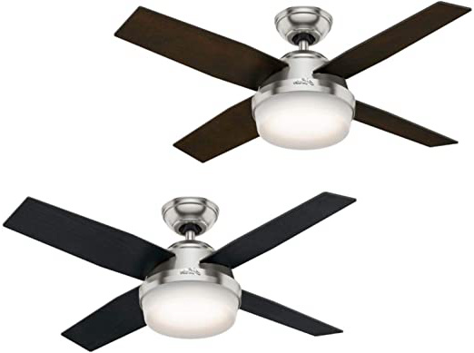 Ventilador de Techo con luz Hunter Dante 50628 roble oscuro/ roble chocolate 112cm
