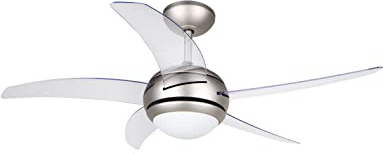 Orbegozo CP 54132 Ventilador de techo con mando a distancia, 3 velocidades 5 aspas transparentes, silencioso, 112 cm de diámetro, 55 W de potencia