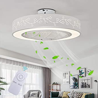 Ventilador De Techo LED Lámpara, Creative 40W Regulable Ventilador De Techo Invisible Lámpara Luz De Techo del Ventilador De Bajo Ruido Adecuado para Sala De Estar Dormitorio Habitación Infantil