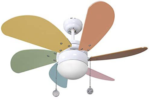 003 Ventilador de techo con luz colores pastel, 1xE27, 77 cm., AkunaDecor.