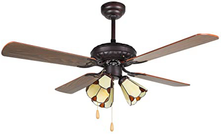 Orbegozo CT55106 Ventilador de Techo con luz, 4 Palas, 105 cm de diámetro, Potencia de 50 W y 3 velocidades