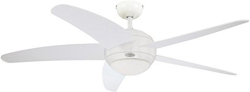 Westinghouse Lighting Bendan Ventilador de Techo, Metal, Aspas Blancas