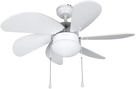 Orbegozo CP 15076 B - Ventilador de techo con luz, 6 aspas de madera, silencioso, 3 velocidades de ventilación, 80 cm de diámetro, 50 W de potencia