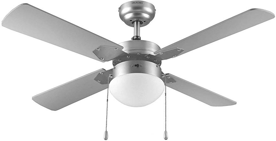 Cecotec Ventilador de Techo ForceSilence Aero 450. 106 cm de Diámetro, Luz, 4 Aspas Reversibles, 3 Velocidades, Función Invierno, 50W