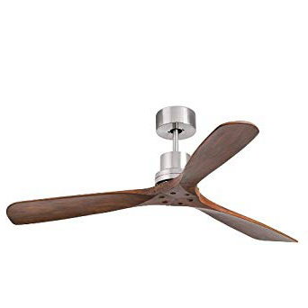 Faro Barcelona 33370 - LANTAU Ventilador de techo sin luz, motor de acero y palas de madera nogal oscuro