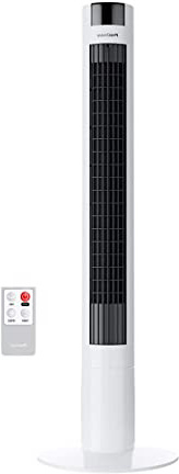 Pro Breeze Ventilador de Torre Oscilante 45W. con Temporizador y Mando a Distancia. Oscilación de 80°, 3 Modos de Funcionamiento y Altura 100 cm