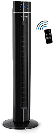 Orbegozo TWM 1009 – Ventilador de torre con mando a distancia, iónico, temporizador, 3 modos de funcionamiento (normal, brisa y noche), 3 velocidades, bandeja para esencias aromáticas y potencia 60 W