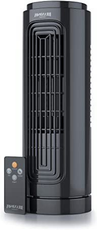 Brandson - Ventilador de Mesa con telecomando -Ventilador de Torre Compacto con oscilación 20 W - 31.5 cm - Oscilación 60 Grado - 3 Niveles de Velocidad- Temporizador - silencioso - Certificado GS