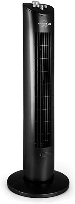Orbegozo TW 0800 – Ventilador de torre con temporizador, bandeja para esencias, 3 velocidades, movimiento oscilante y 60 W de potencia