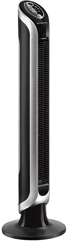Rowenta Eole Infinite Digital VU6670F0 Ventilador de torre de pie de 1 m de alto con 3 velocidades, oscilación de 180°, indicador de temperatura LED y temporizador hasta 8 horas