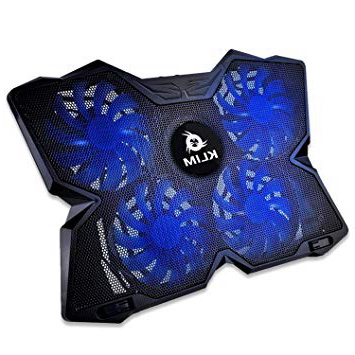 KLIM™ Wind + Base de refrigeración para portátil + La más Potente + Refrigerador portátil de 4 Ventiladores a 1400 RPM con Soporte + Compatible con Todos los tamaños + Azul + Nueva VERSIÓN 2020