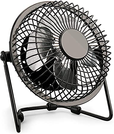 Lileng Ventilador USB, Ventilador de Escritorio de Metal USB de 10,16cm Mini Ventilador silencioso portátil Ventilador de refrigeración Ordenador portátil PC Mesa de Escritorio