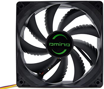 Anima AF12 - Ventilador para ordenador (ecológico y silencioso, 50.000 horas de funcionamiento, 12 cm, 9 aspas), color negro