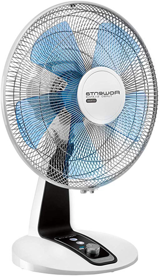 Rowenta Turbo Silence VU2630F0 Ventilador de mesa de 30 cm con 4 velocidades, posición nocturna extra silenciosa, oscilación automática y orientación ajustable
