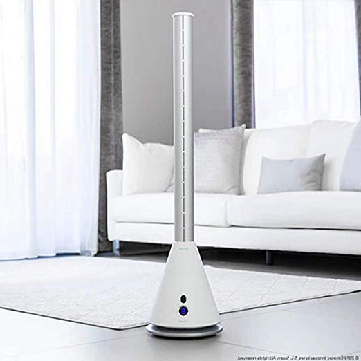 Cecotec Ventilador de Torre sin Aspas ForceSilence 9900 Skyline Bladeless. 38" (96 cm) de Altura, Oscilante, Motor de Cobre, 9 Velocidades, Temporizador 8 Horas, Mando a Distancia, 26W