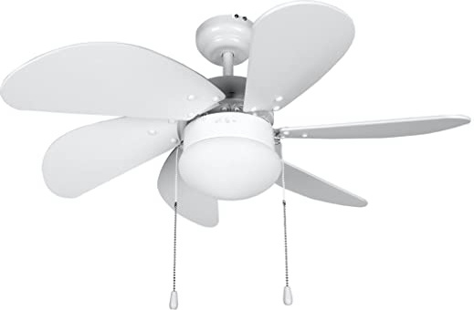 Orbegozo CP 15076 B - Ventilador de techo con luz, 6 aspas de madera, silencioso, 3 velocidades de ventilación, 80 cm de diámetro, 50 W de potencia