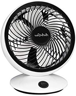 AirArtDeco Ventilador USB 6 Pulgadas, Ventilador de Mesa portátil, 2 Velocidades, 6 Aspas, Cable USB de 1,5 m, Operación silenciosa para el Oficina, Hogar, Camping (Negro/Blanco)